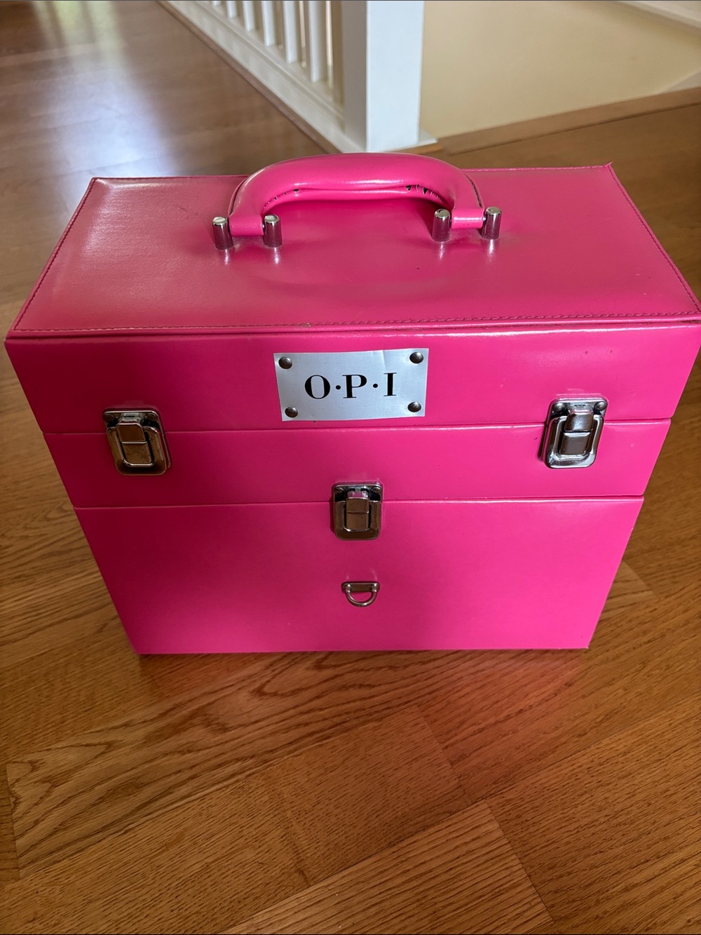 Vintage OPI Hot Pink Portable Makeup & Nail Organizer Case